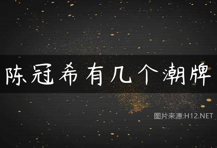 陈冠希有几个潮牌