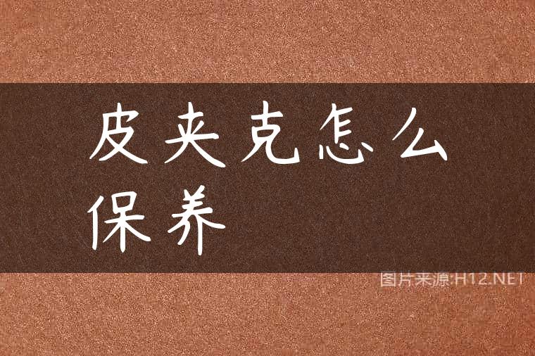 皮夹克怎么保养