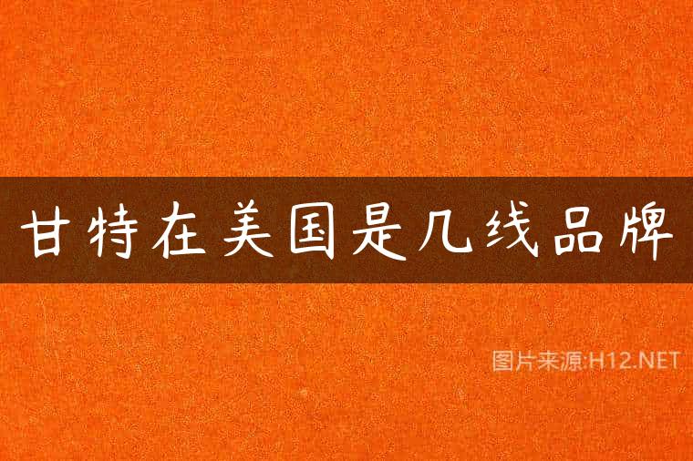 甘特在美国是几线品牌