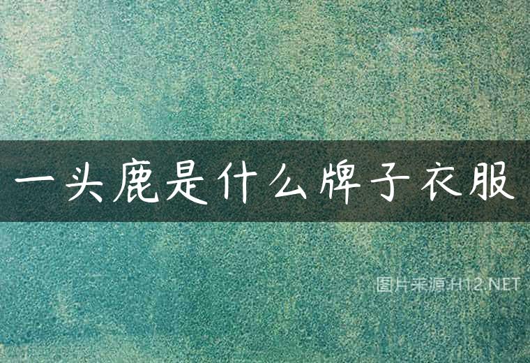 一头鹿是什么牌子衣服