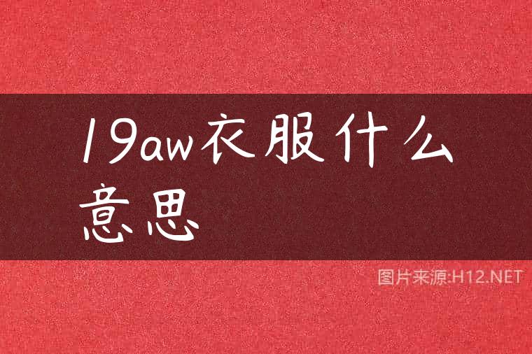 19aw衣服什么意思