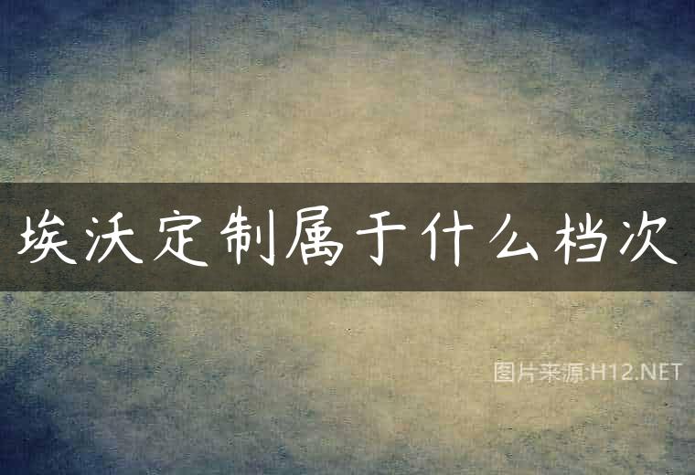 埃沃定制属于什么档次