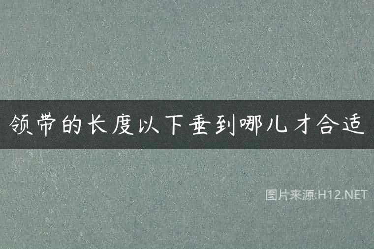 领带的长度以下垂到哪儿才合适