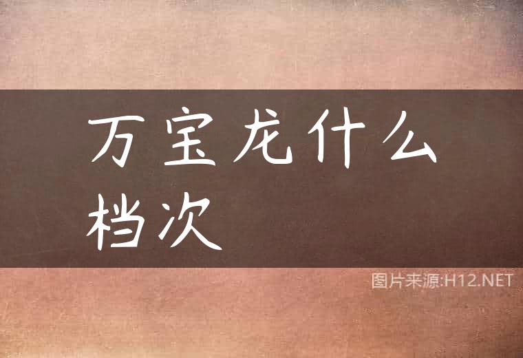 万宝龙什么档次