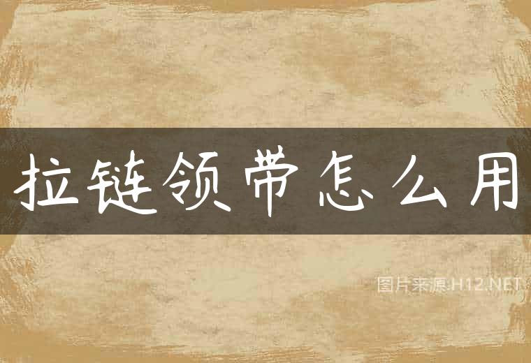 拉链领带怎么用