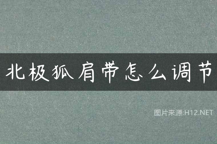 北极狐肩带怎么调节
