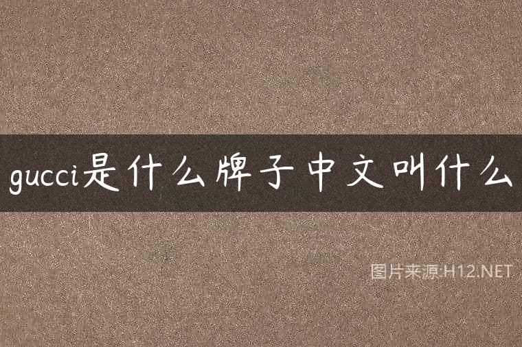 gucci是什么牌子中文叫什么