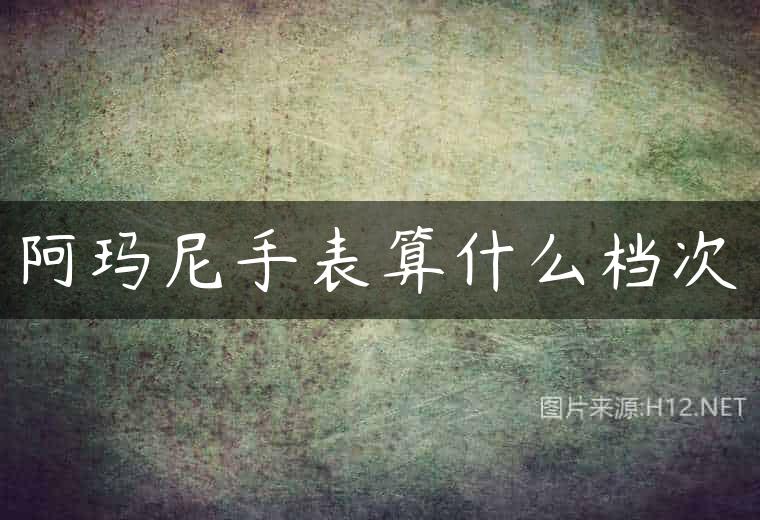 阿玛尼手表算什么档次