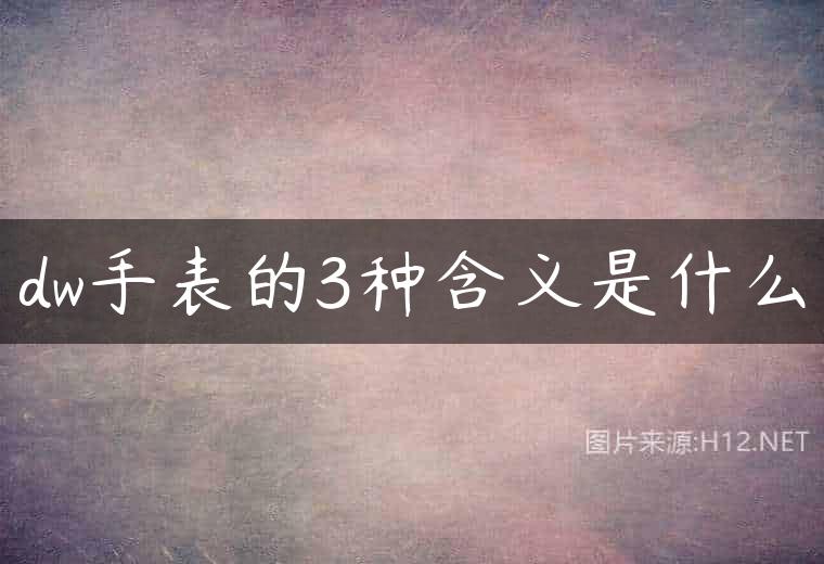 dw手表的3种含义是什么