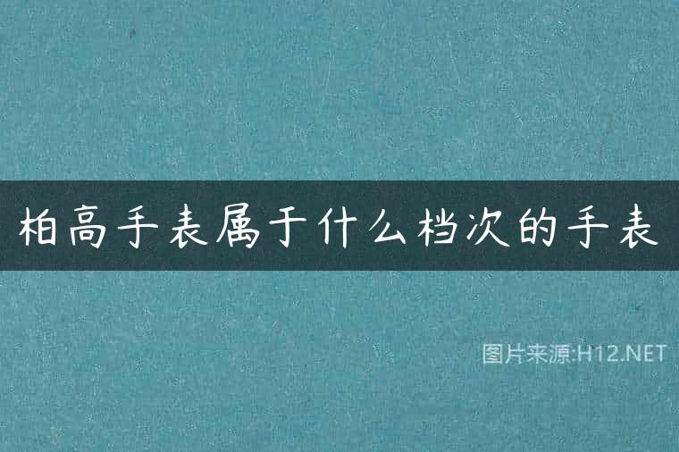 柏高手表属于什么档次的手表