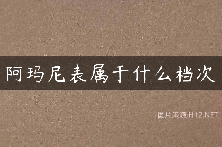 阿玛尼表属于什么档次