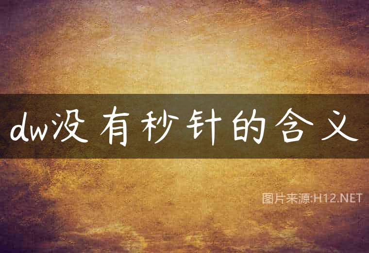 dw没有秒针的含义