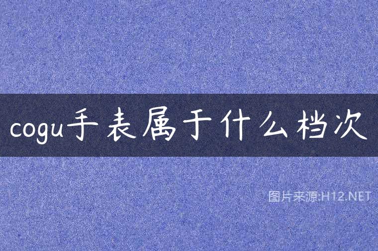cogu手表属于什么档次