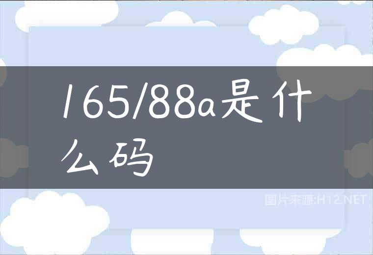 165/88a是什么码