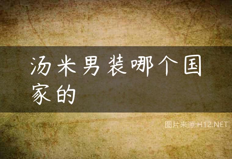 汤米男装哪个国家的