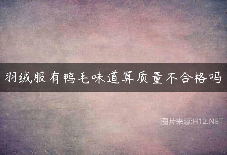羽绒服有鸭毛味道算质量不合格吗