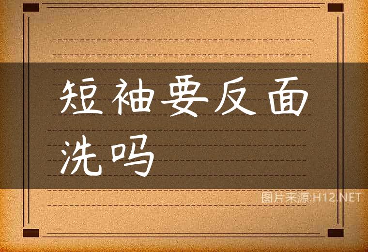 短袖要反面洗吗