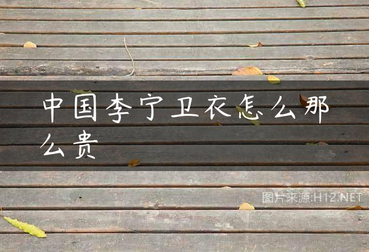 中国李宁卫衣怎么那么贵