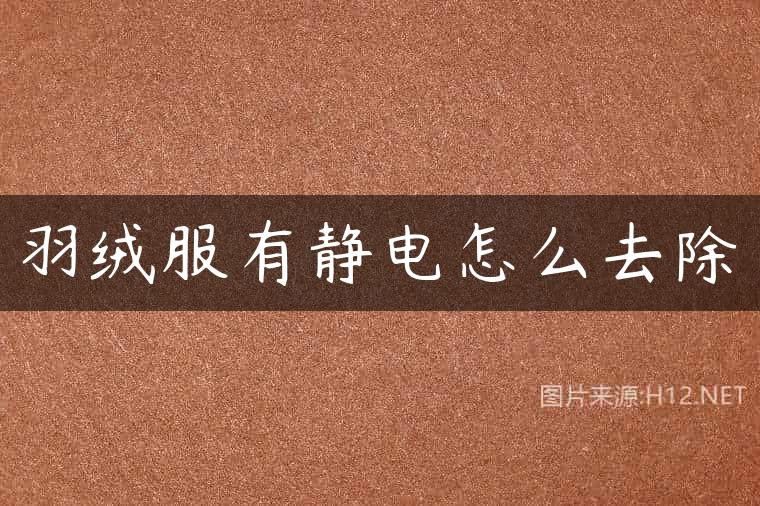 羽绒服有静电怎么去除