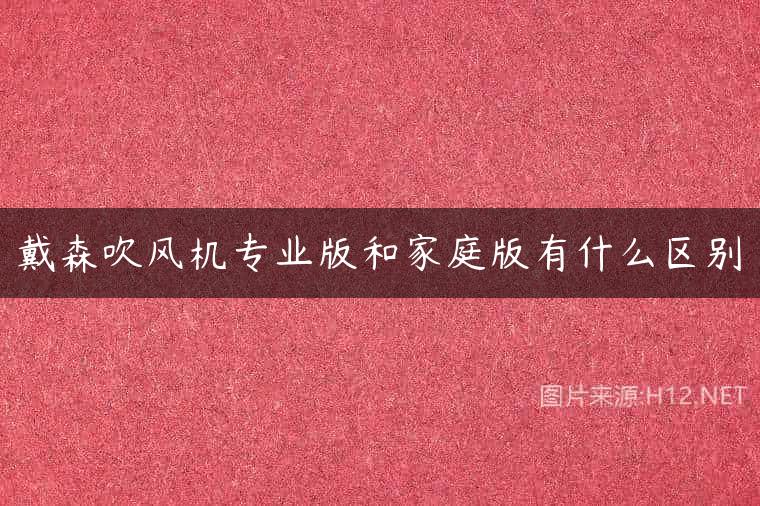 戴森吹风机专业版和家庭版有什么区别