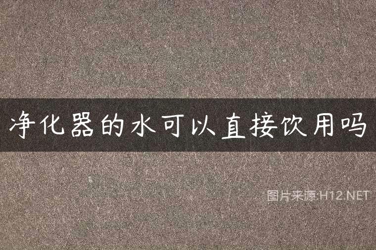 净化器的水可以直接饮用吗