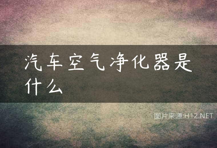汽车空气净化器是什么