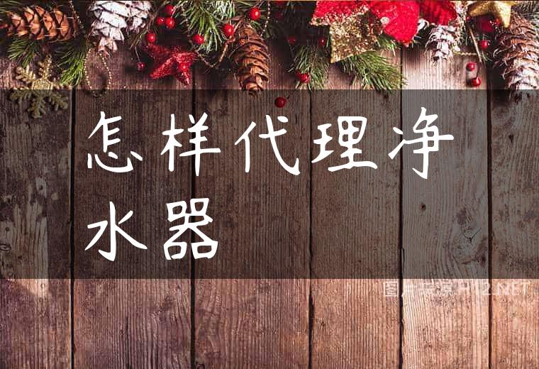 怎样代理净水器