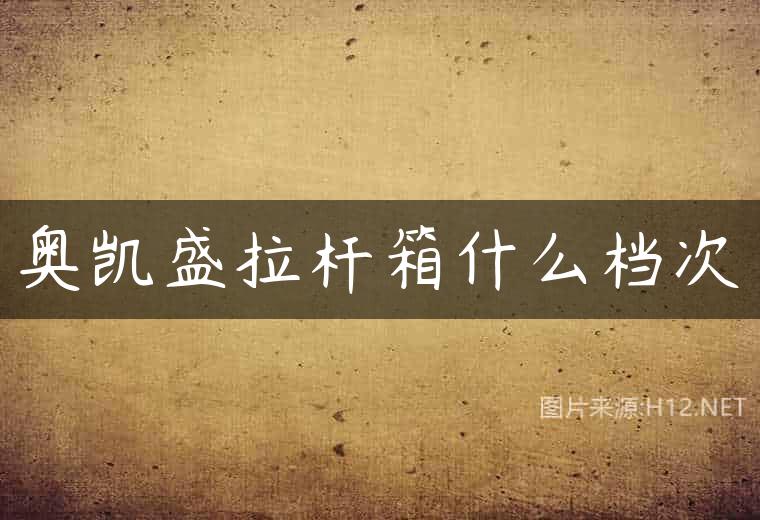 奥凯盛拉杆箱什么档次