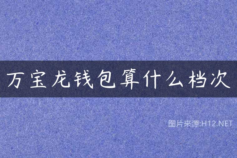 万宝龙钱包算什么档次