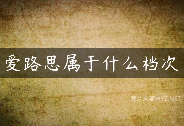 爱路思属于什么档次