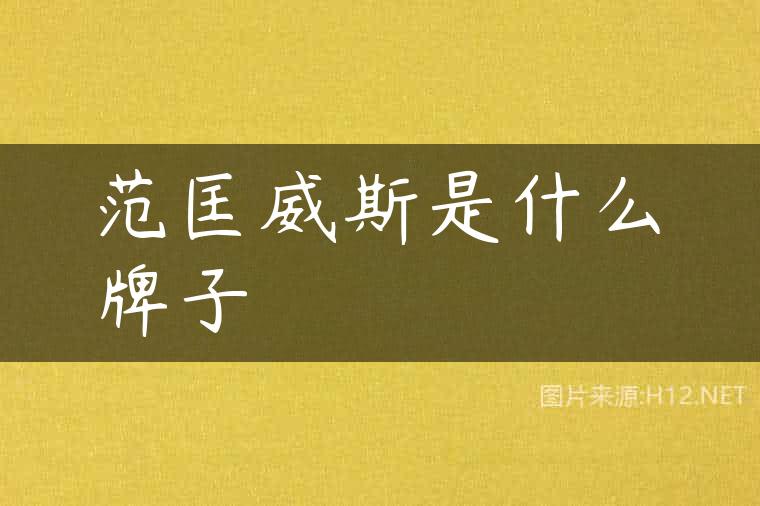 范匡威斯是什么牌子