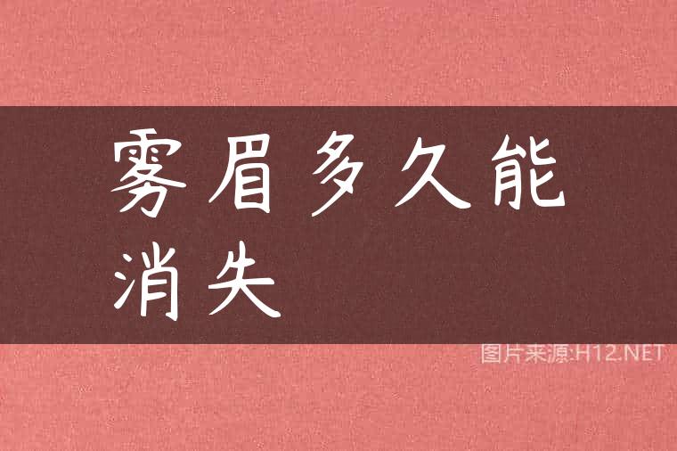 雾眉多久能消失
