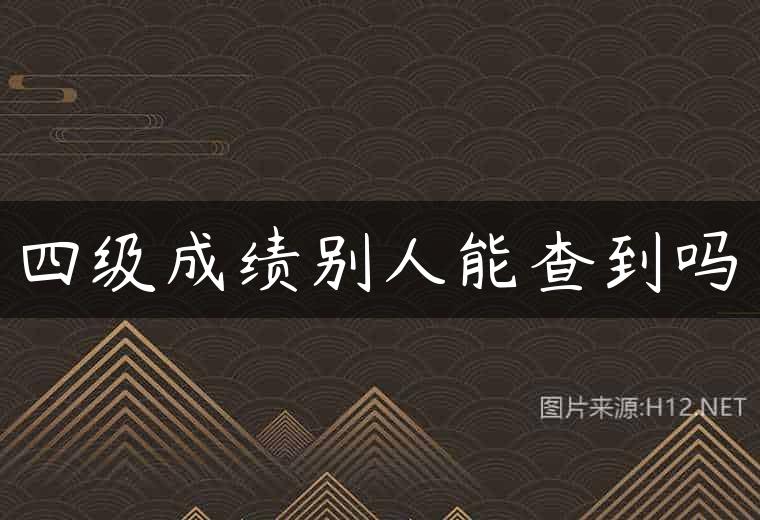 四级成绩别人能查到吗