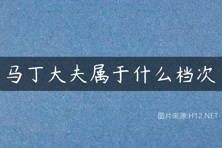 马丁大夫属于什么档次