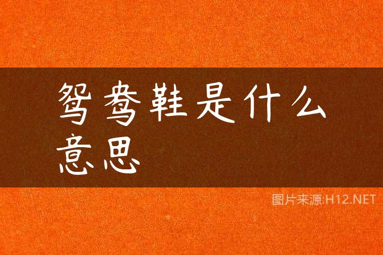 鸳鸯鞋是什么意思