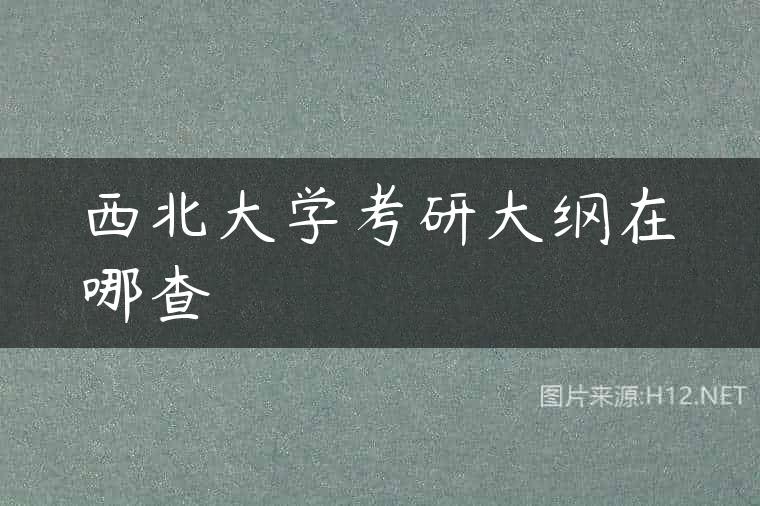 西北大学考研大纲在哪查