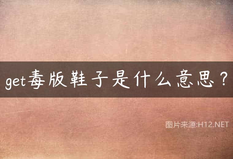 get毒版鞋子是什么意思？