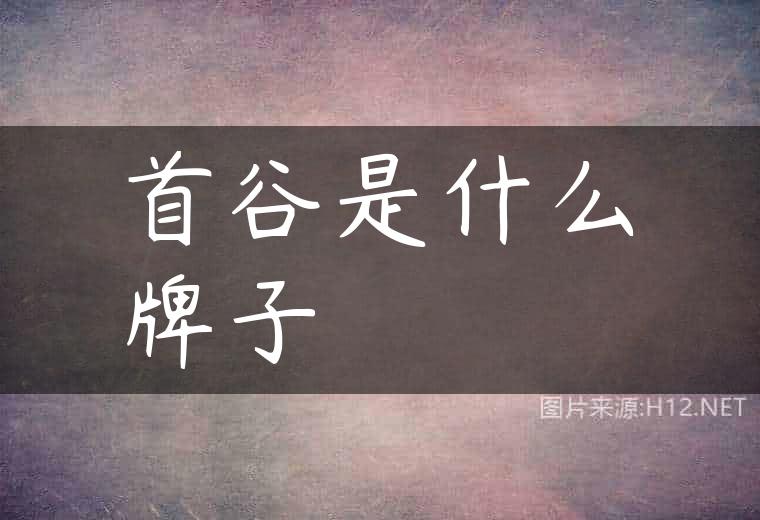 首谷是什么牌子