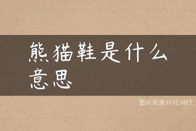 熊猫鞋是什么意思