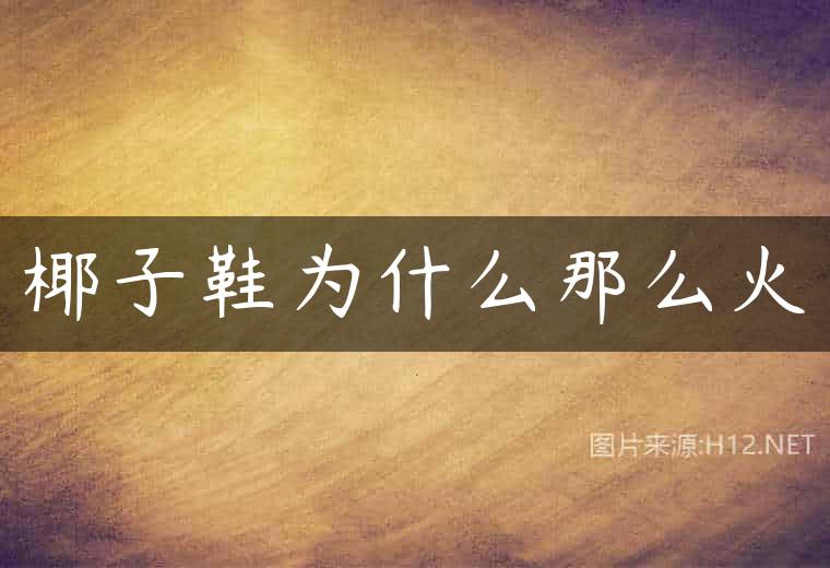 椰子鞋为什么那么火
