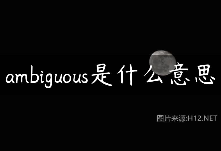 ambiguous是什么意思