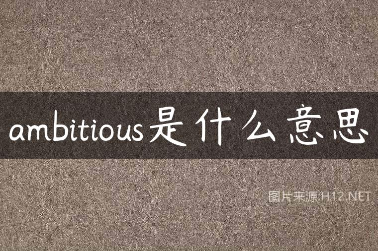 ambitious是什么意思