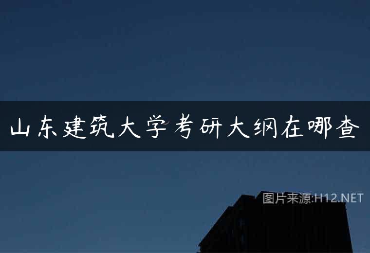 山东建筑大学考研大纲在哪查