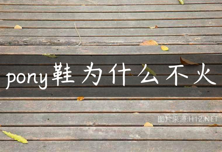 pony鞋为什么不火