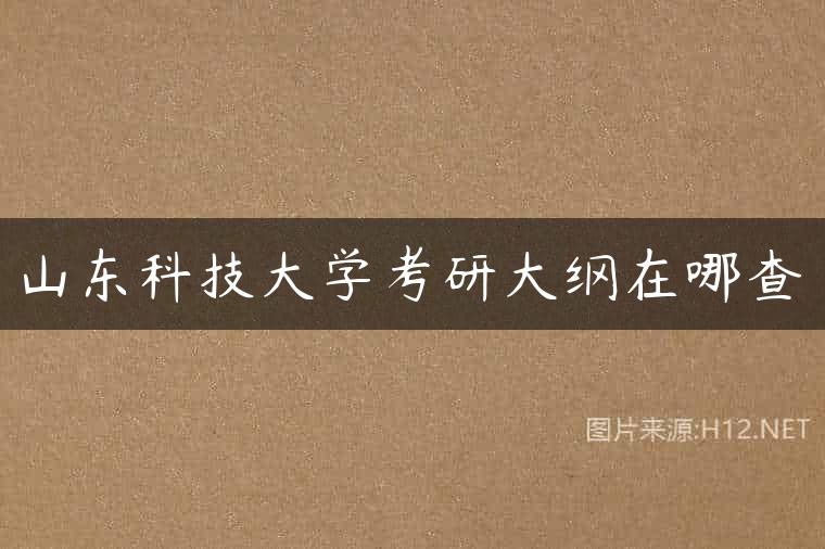 山东科技大学考研大纲在哪查