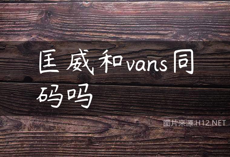 匡威和vans同码吗