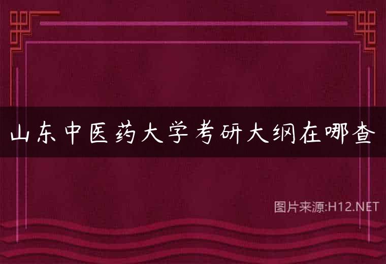 山东中医药大学考研大纲在哪查