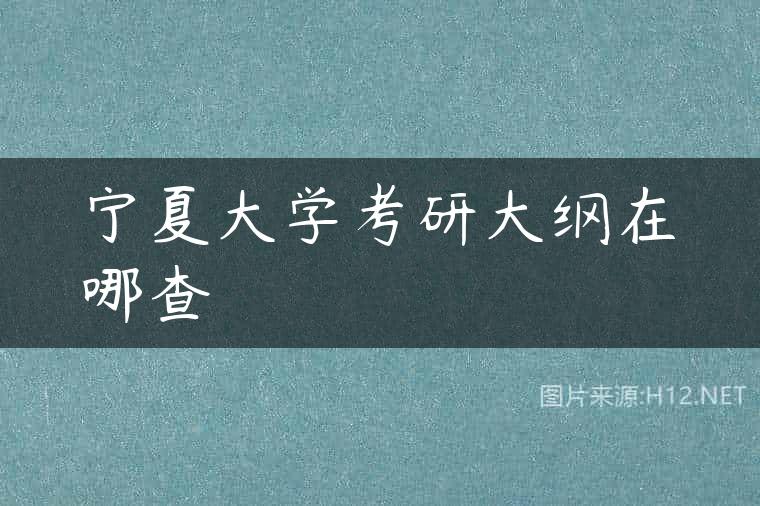 宁夏大学考研大纲在哪查