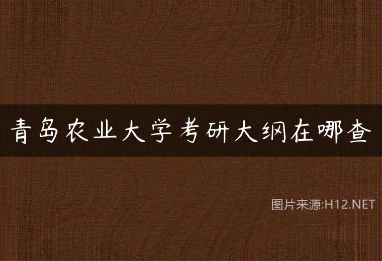 青岛农业大学考研大纲在哪查