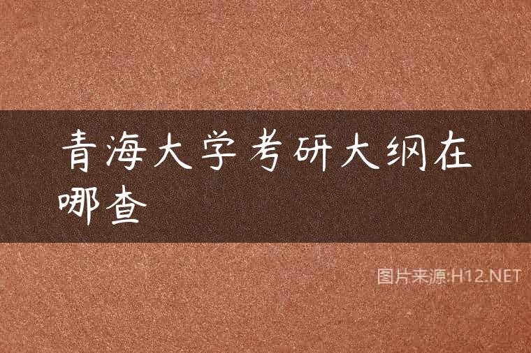 青海大学考研大纲在哪查